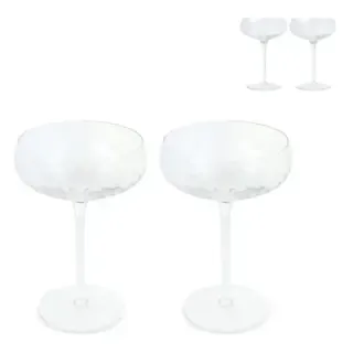 Byon Opacity set of 2 champagne glasses with stylish glass pattern 300ml - LT53026 (gadzety reklamowe)